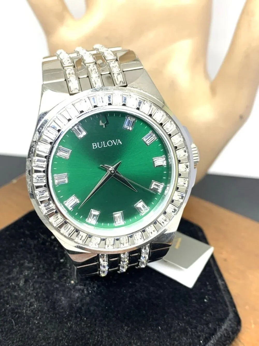 Bulova Men's Watch 96A253 Phantom Quartz Green Dial Steel Crystal Accent 42mm